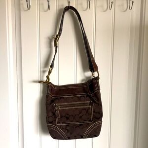 Coach brown cross body purse